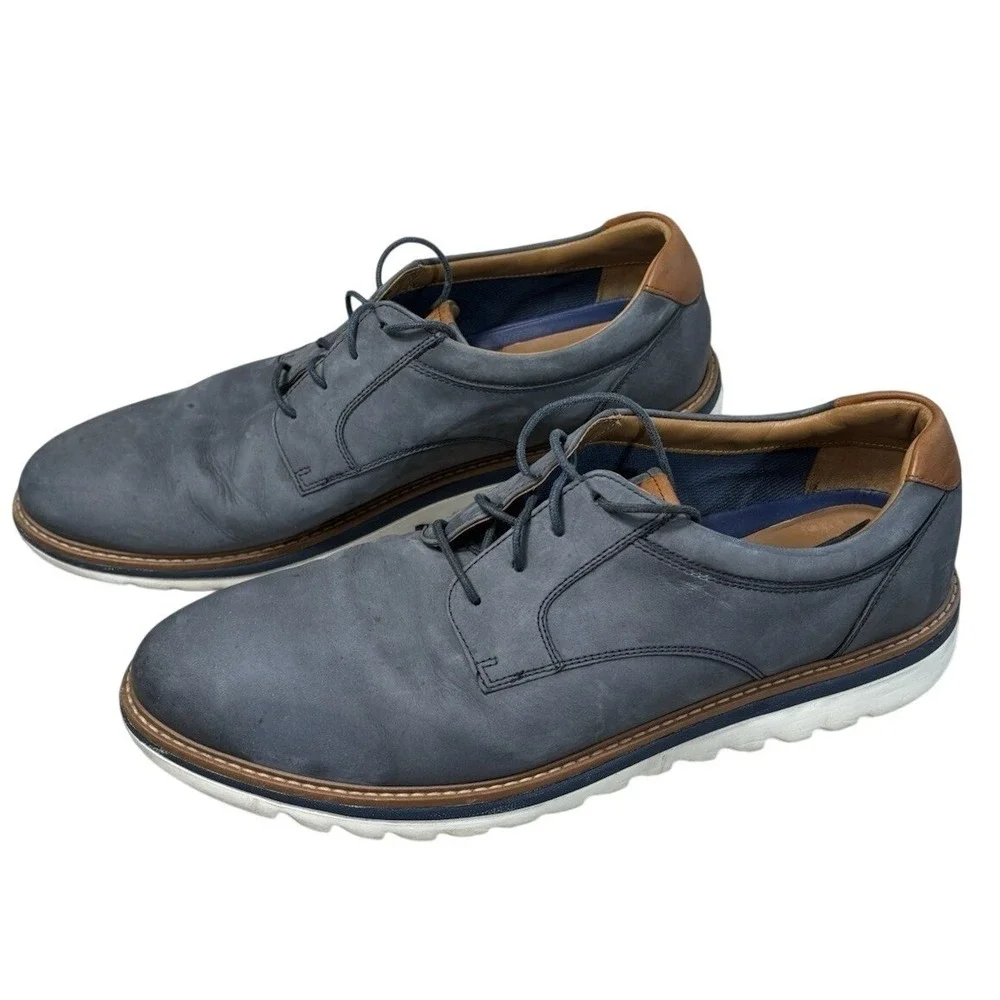 Johnston And Murphy's men's‎ 14 M Gray Nubuck Oxford's True Foam Comfort Shoes